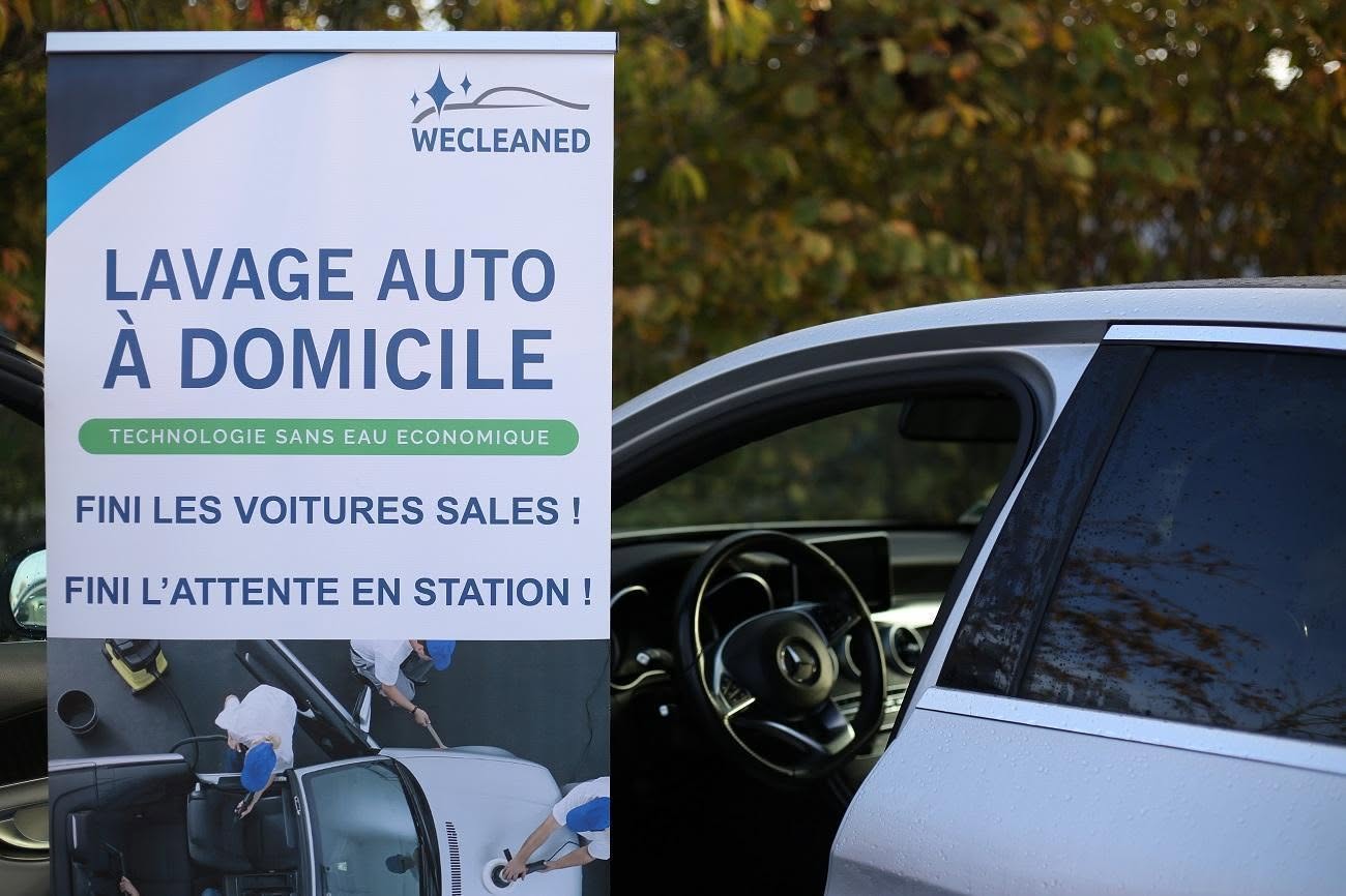 Station de lavage auto mobile WeCleaned pour flottes d'entreprise
